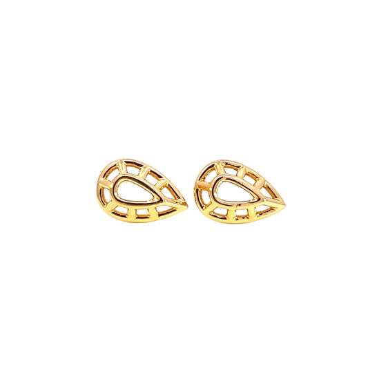 Mesa Pear Shape Gold Studs